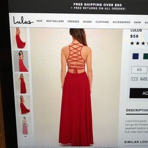 Long Lulus red dress